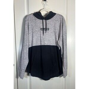 Hollister Hooded Shirt Black and Gray Pullover Hand Warmer Pocket Mens XL